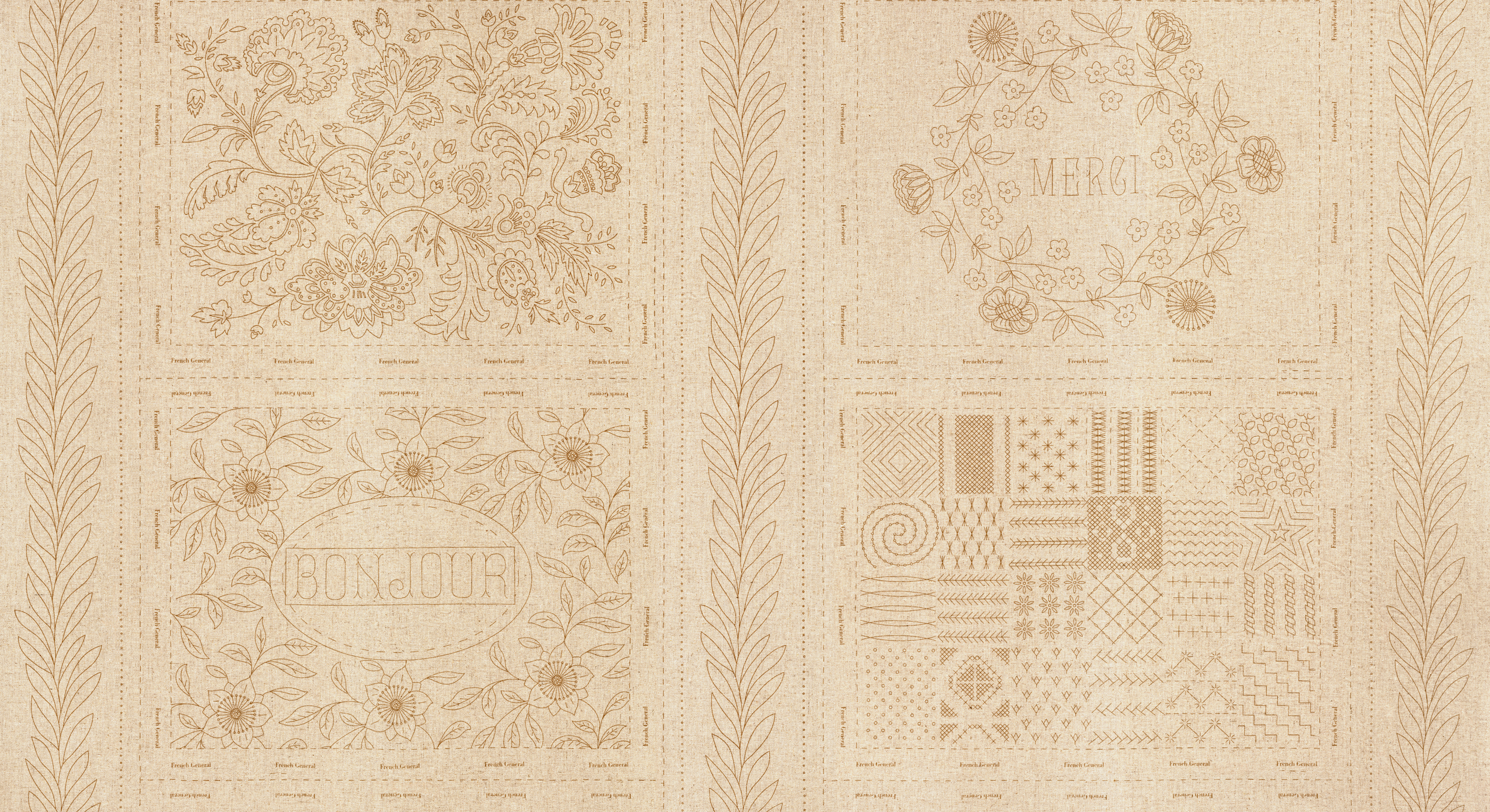 Broderie Bonheur De Jour Roche - Quilt Panel