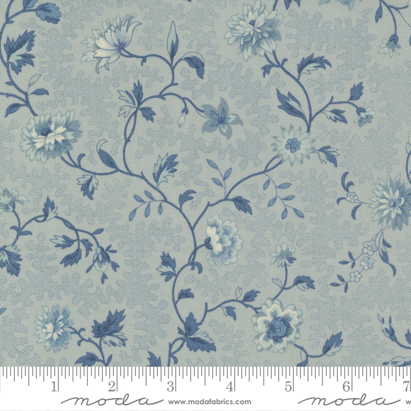 Bleu De France Ciel Blue - Montespan Small Floral - Fabric