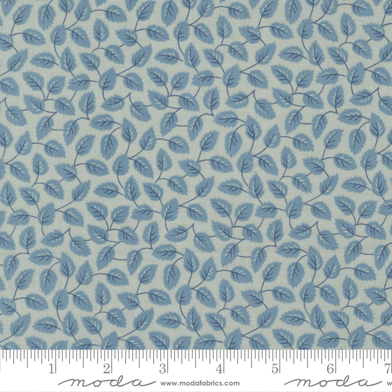 Bleu De France Ciel Blue - Bellier Blenders Leaf - Fabric