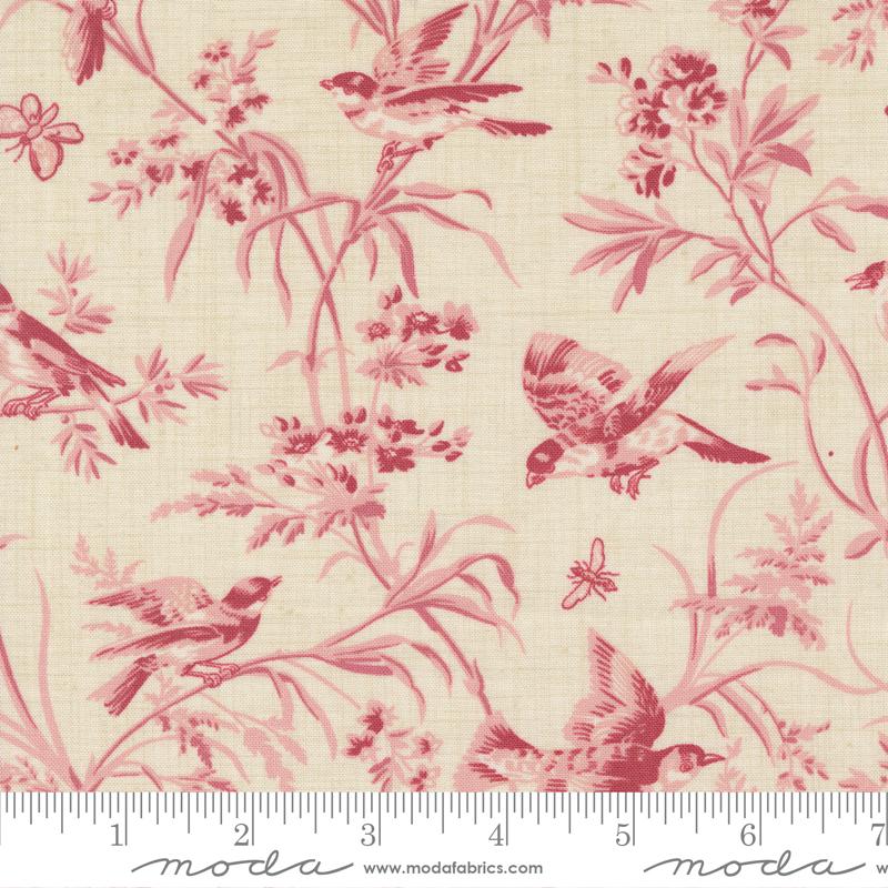 Antoinette Pearl Faded Red - Quilt Fabric