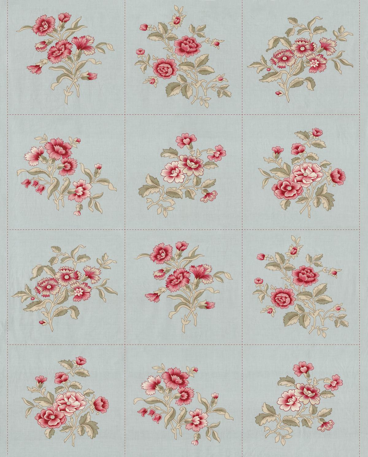 Antoinette Panel Ciel Blue - Quilt Panel