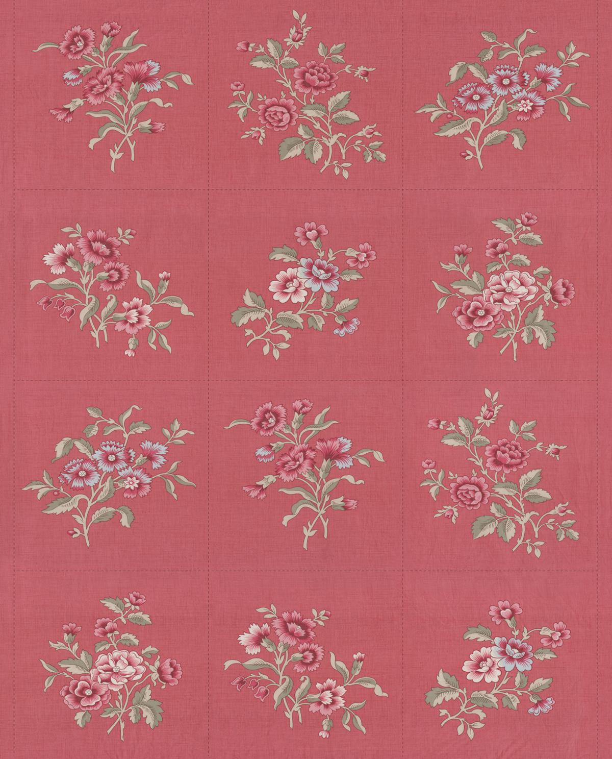 Antoinette Panel Faded Red - Quilt Panel