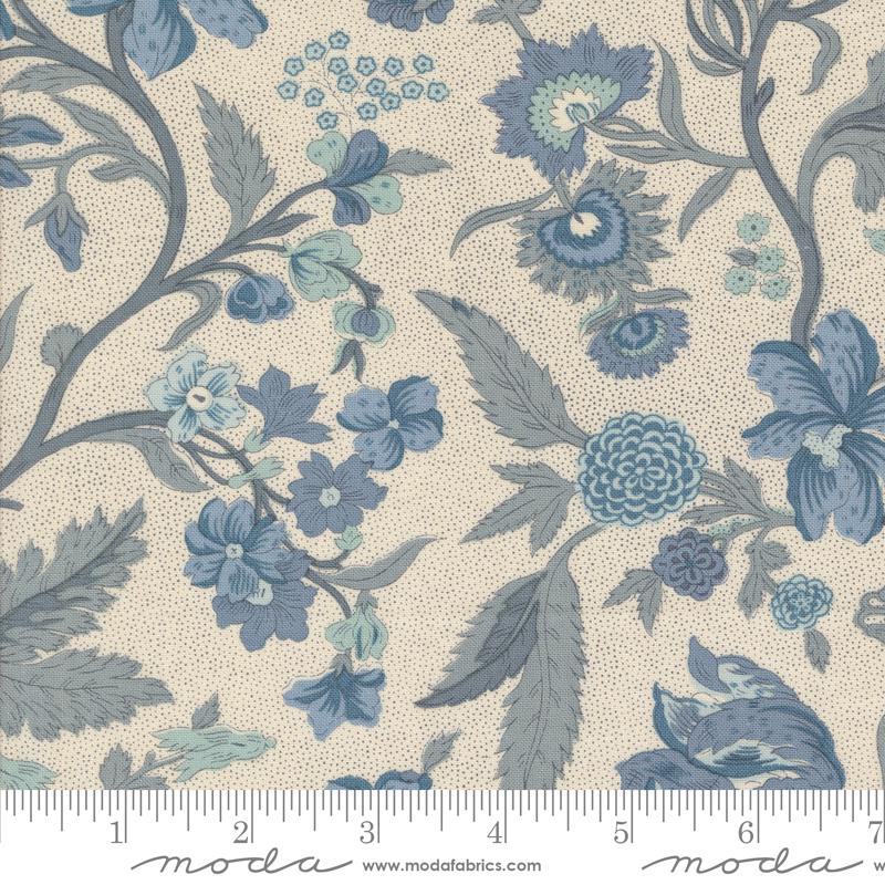 Sacre Bleu Flowers - Pearl French Blue - Quilt Fabric