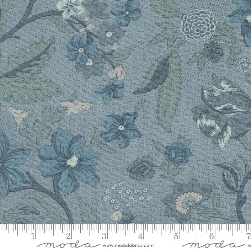 Sacre Bleu Flowers - French Blue - Quilt Fabric