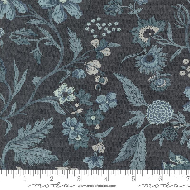Sacre Bleu Flowers - Indigo - Quilt Fabric