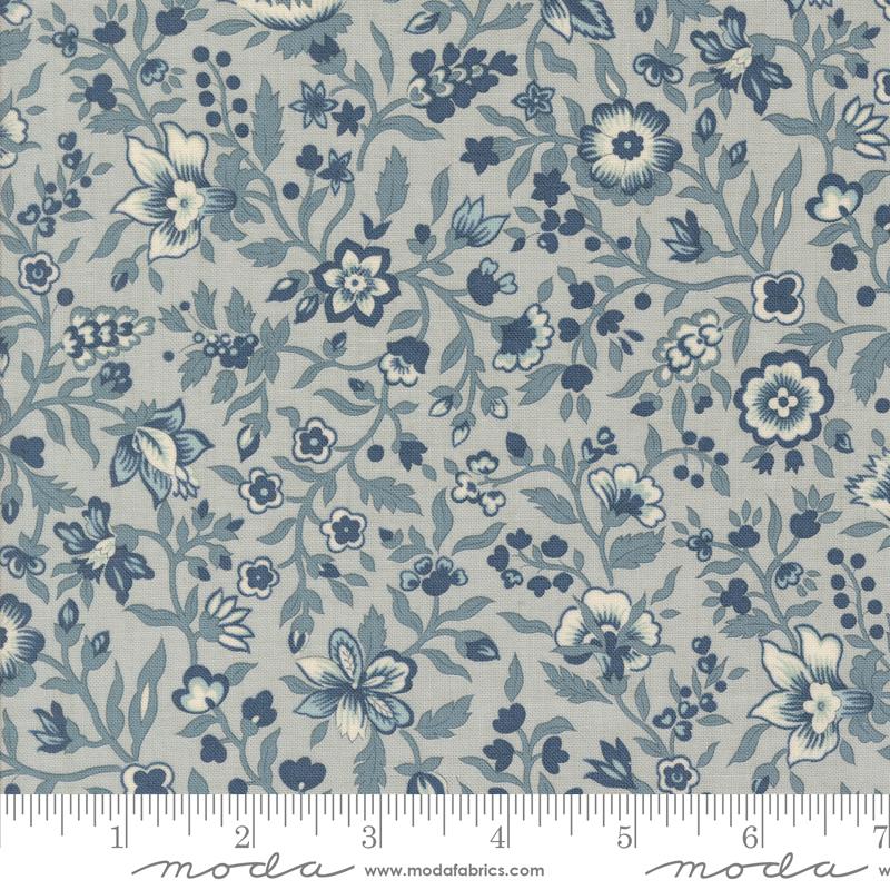 Sacre Bleu Floral - Ciel Blue - Quilt Fabric
