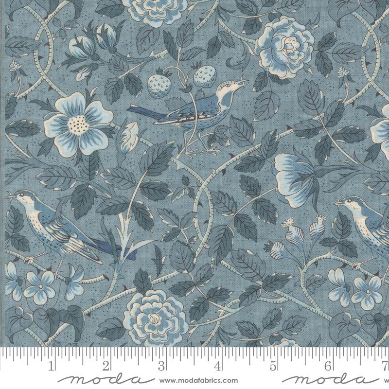 Sacre Bleu Birds - French Blue - Quilt Fabric