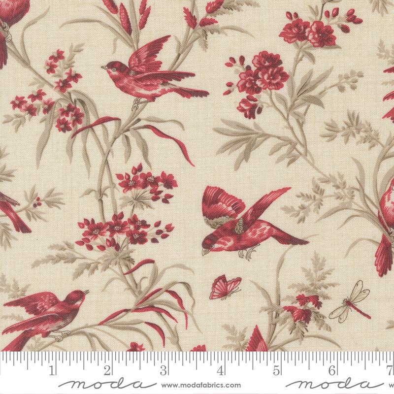 Joie De Vivre Birds Pearl - Quilt Fabric