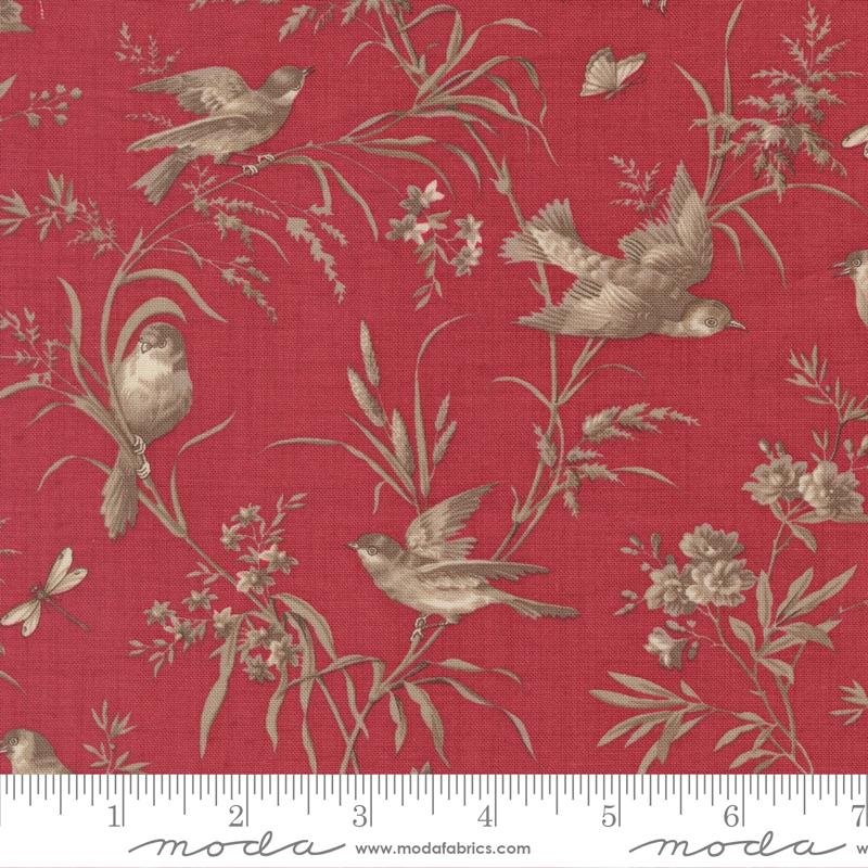 Joie De Vivre Birds Rouge - Quilt Fabric