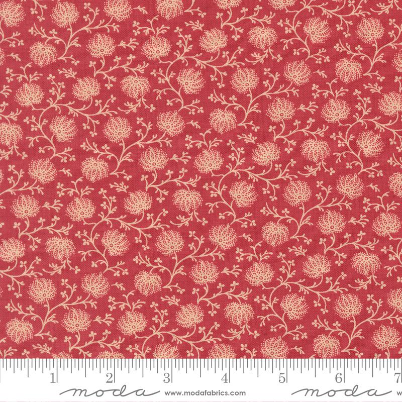 Joie De Vivre Bellflowers Rouge - Quilt Fabric