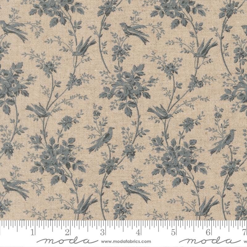 Fleur De Paris Birds Mochi Pearl Blue - Quilt Fabric