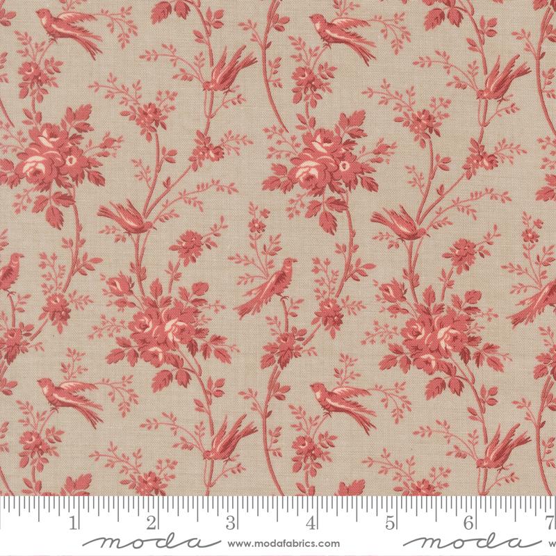 Fleur De Paris Birds Smoke - Quilt Fabric
