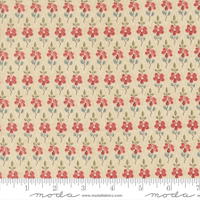 Fleur De Paris Flowers Pearl - Quilt Fabric