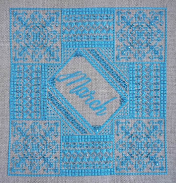 Aquamarine - March - Cross Stitch Pattern