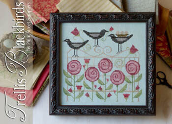 Trellis Blackbirds - Cross Stitch Pattern
