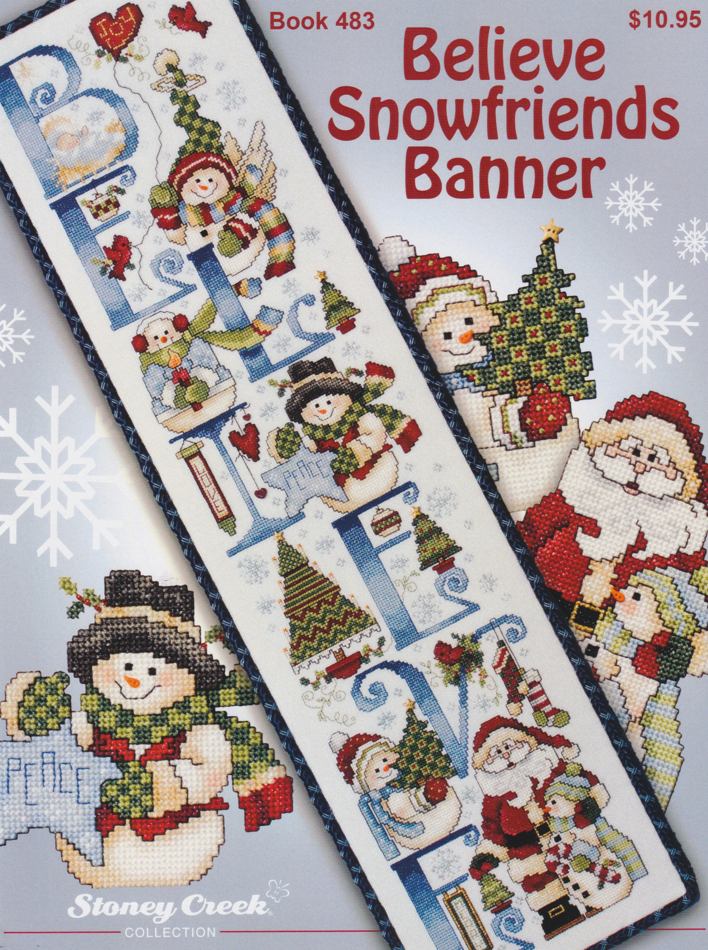Believe Snowfriends Banner - Cross Stitch Pattern