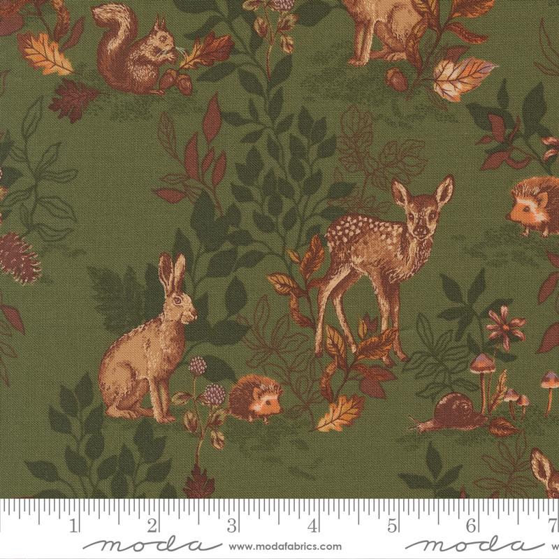 Autumn Forest Animals Leaf - Quilt Fabric