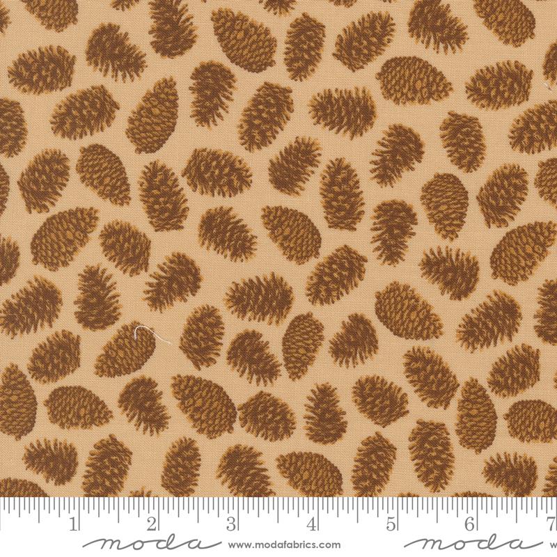 Autumn Forest Pine Cone Sand - Quilt Fabric