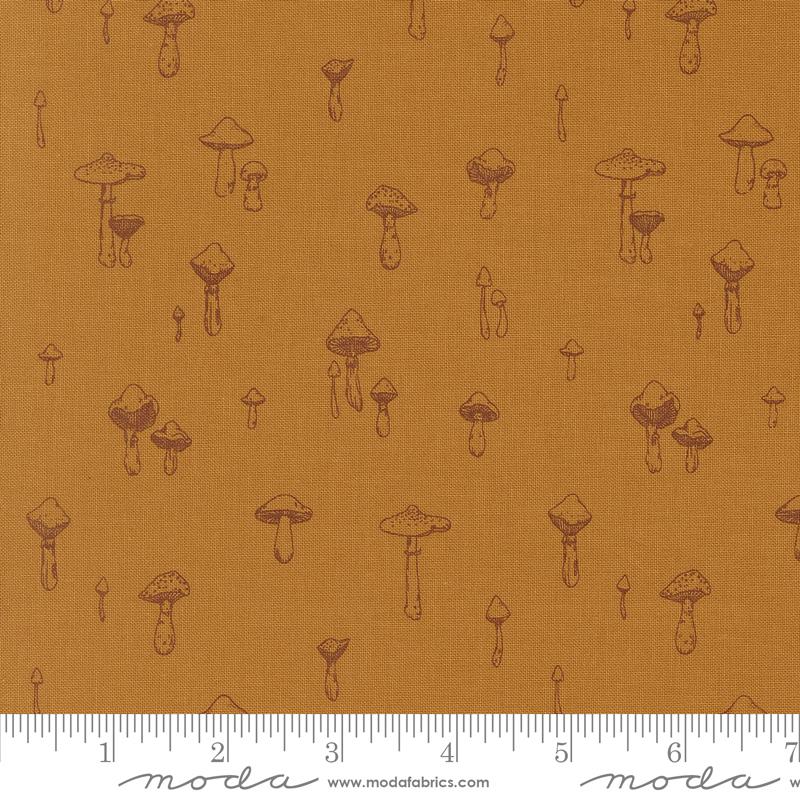 Autumn Forest Mushroom Golden - Quilt Fabric