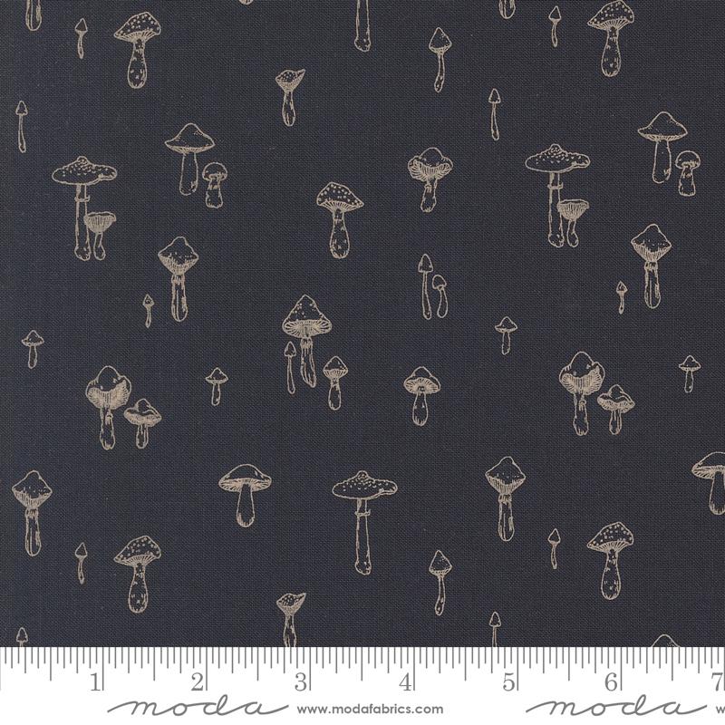 Autumn Forest Mushroom Midnight - Quilt Fabric