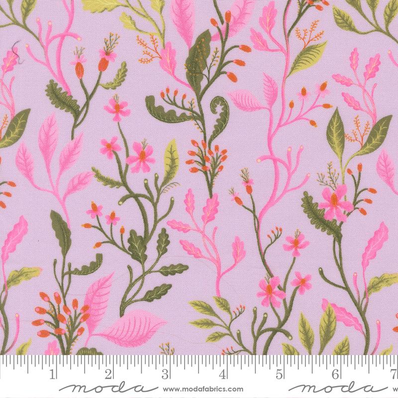 Floral Fondant Leafs Lavender - Quilt Fabric