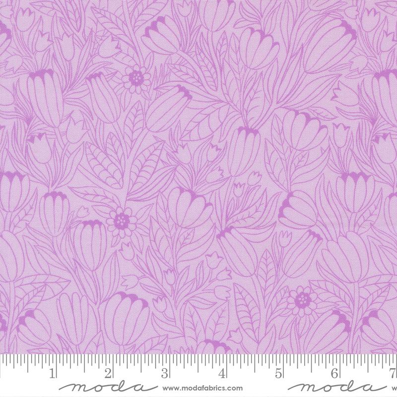Floral Fondant Tulip Lavender - Quilt Fabric