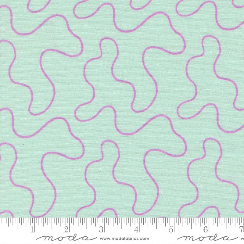 Floral Fondant Spirals Sky - Quilt Fabric