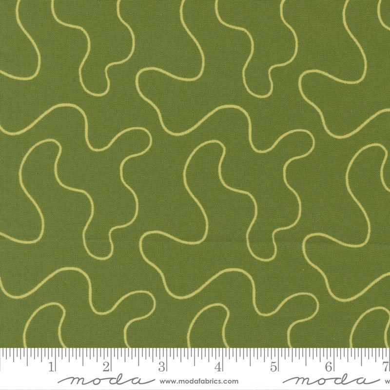 Floral Fondant Swirls Leaf - Quilt Fabric
