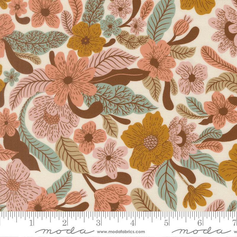 Feather and Forest Bloom Flower Cloud - Quilt Fabric