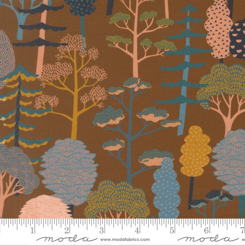 Feather and Forest Bloom Trees Walnut - Quilt Fabric