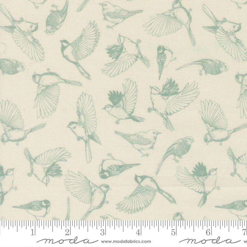 Feather and Forest Bloom Birds Cloud - Quilt Fabric