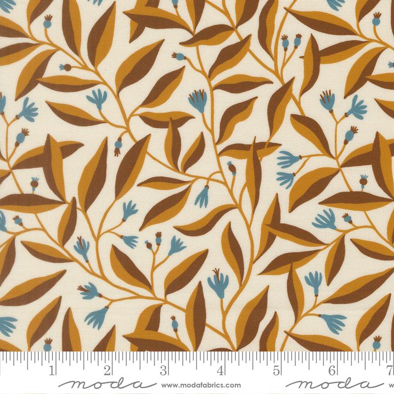 Feather and Forest Bloom Leaves Cloud - Quilt Fabric