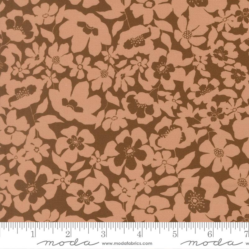 Feather and Forest Bloom Floral Walnut - Quilt Fabric