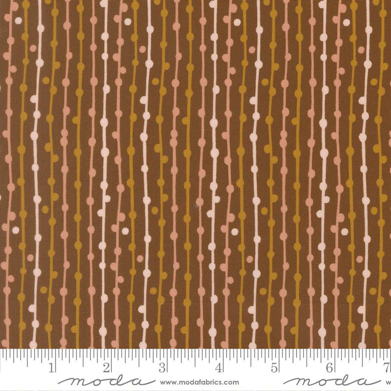 Feather and Forest Bloom Beads Walnut - Quilt Fabric