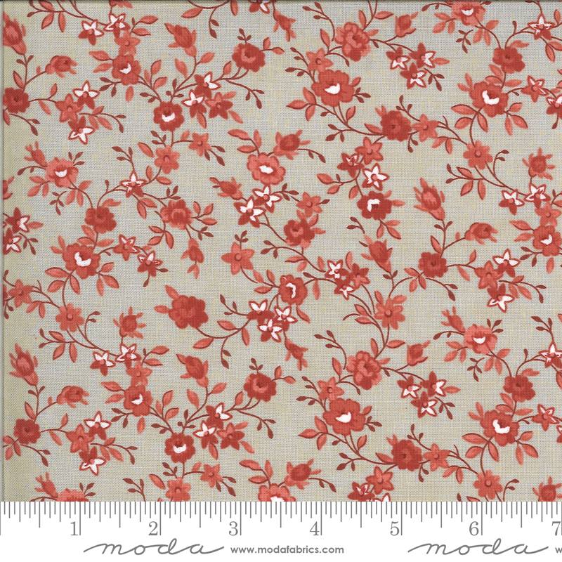 Roselyn Flower Vine Taupe - Quilt Fabric