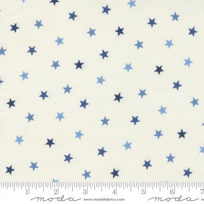 Sunrise Side Cream Blue - Quilt Fabric
