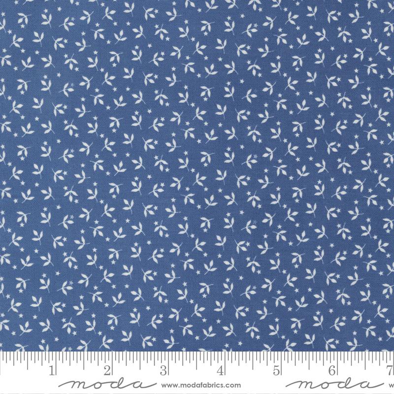 Sunrise Side Blue - Little Leaf Blenders Leaf - Quilt Fabric