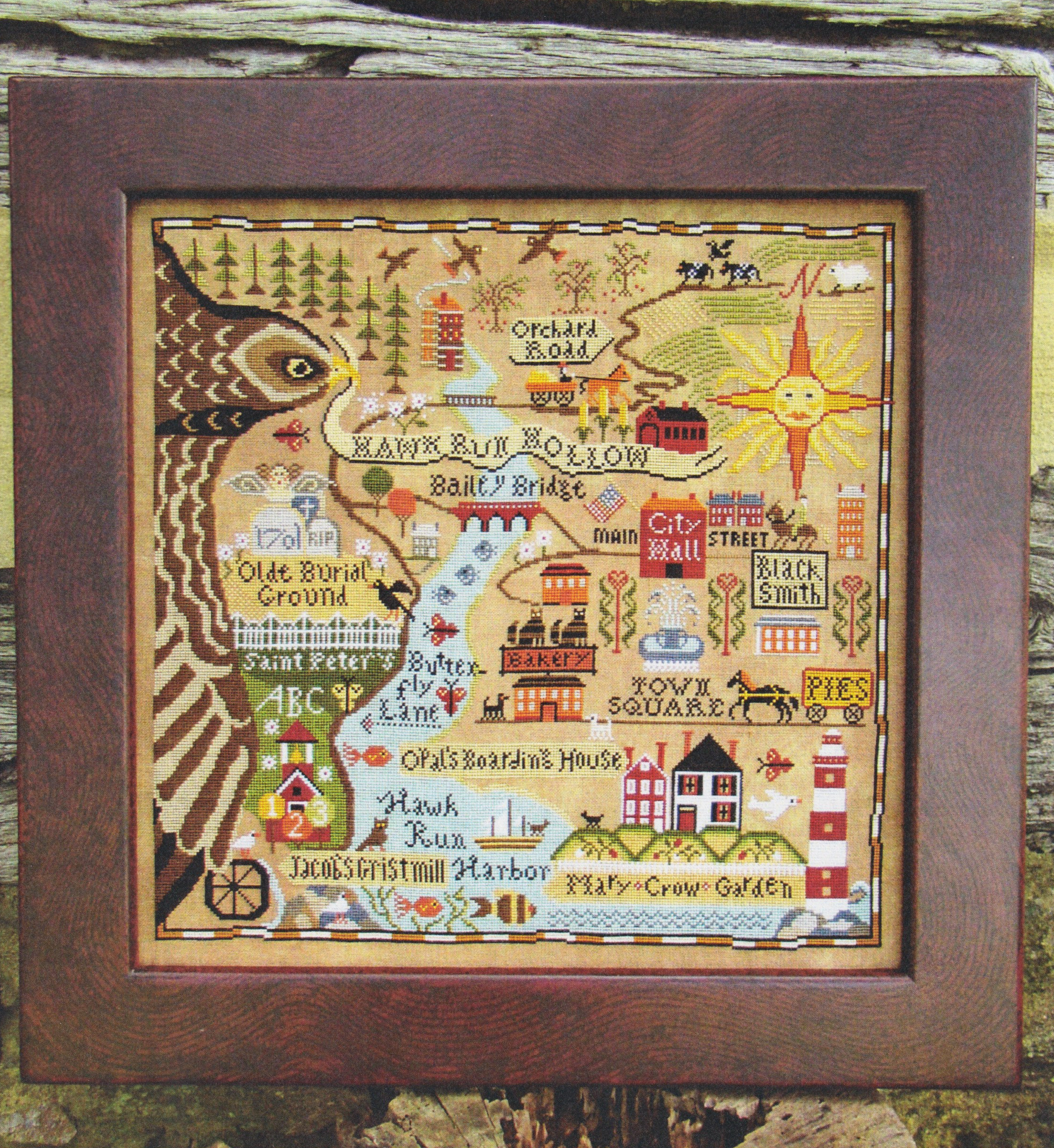 Map of Hawk Run Hollow - Cross Stitch Pattern