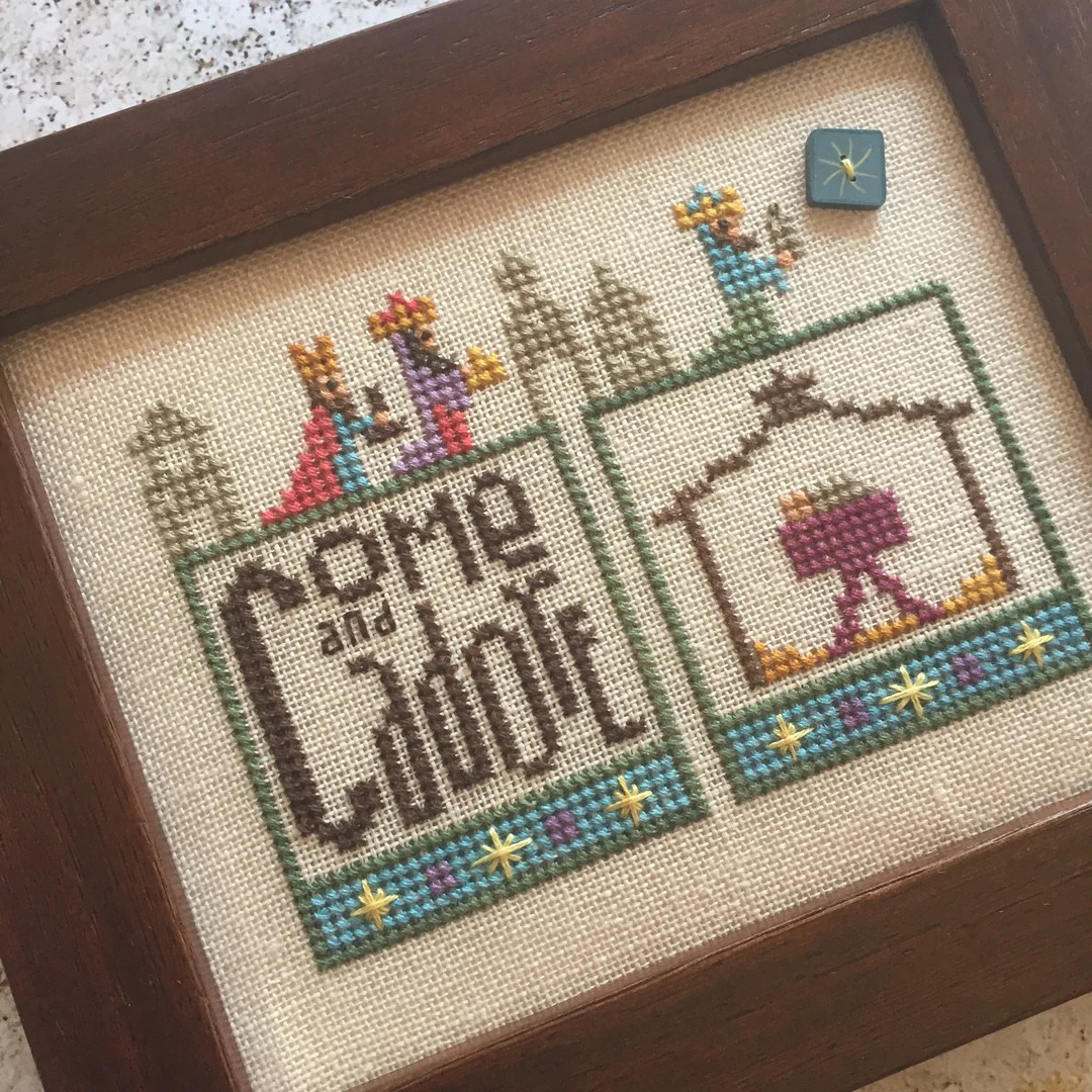 Double Up - Nativity - Cross Stitch Pattern (with button)