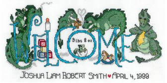 Dragon Welcome Birth Announcement - Cross Stitch Pattern