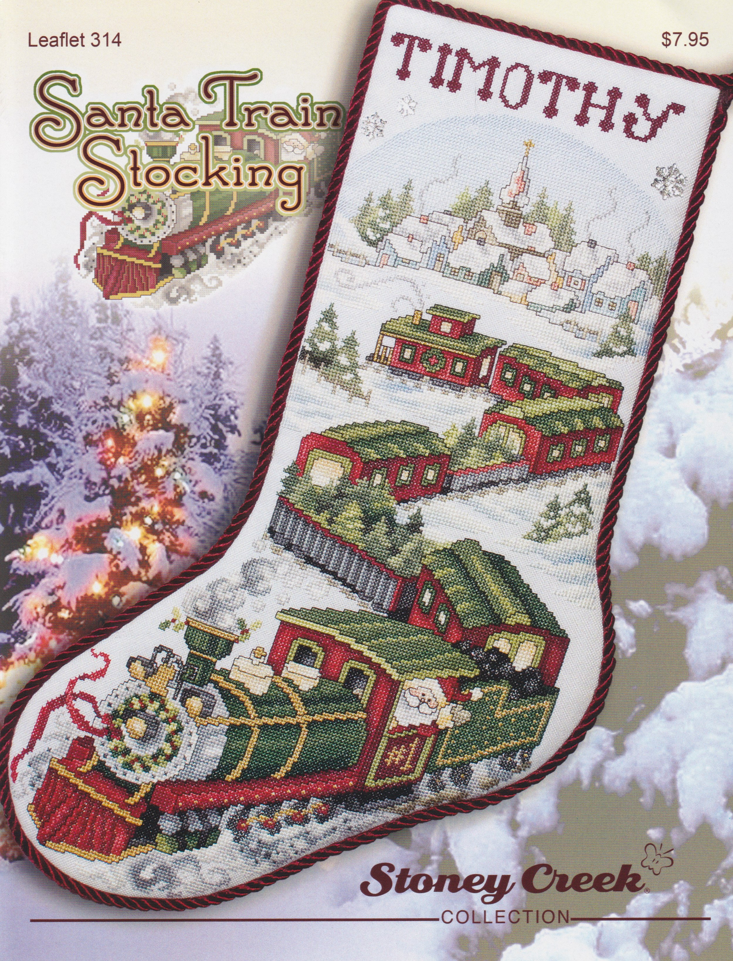 Santa Train Stocking - Cross Stitch Pattern