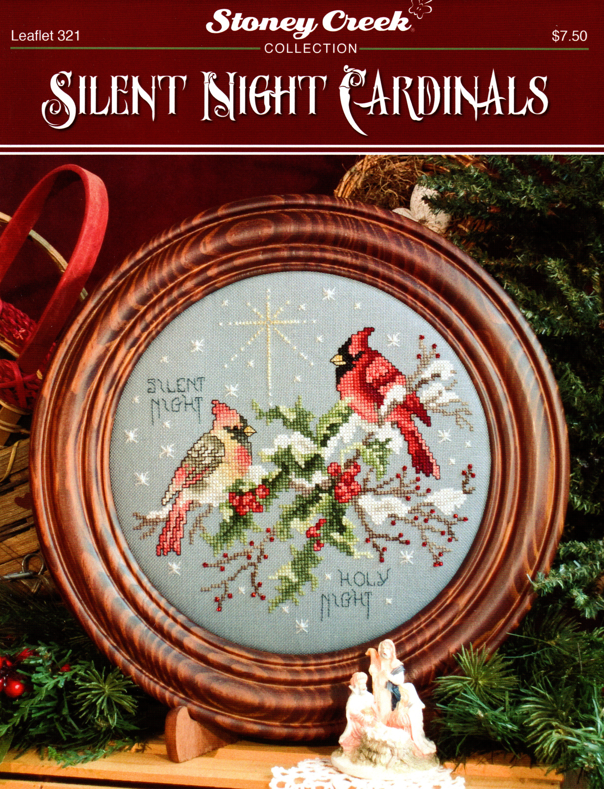 Silent Night Cardinals - Cross Stitch Pattern