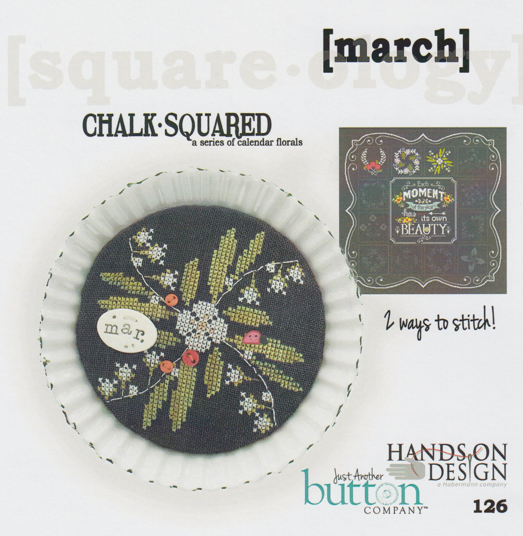 Chalk Squared - March - Cross Stitch Pattern