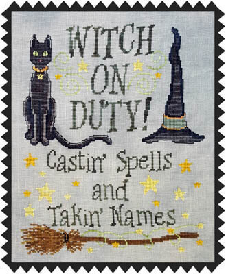 Witch On Duty - Cross Stitch Pattern