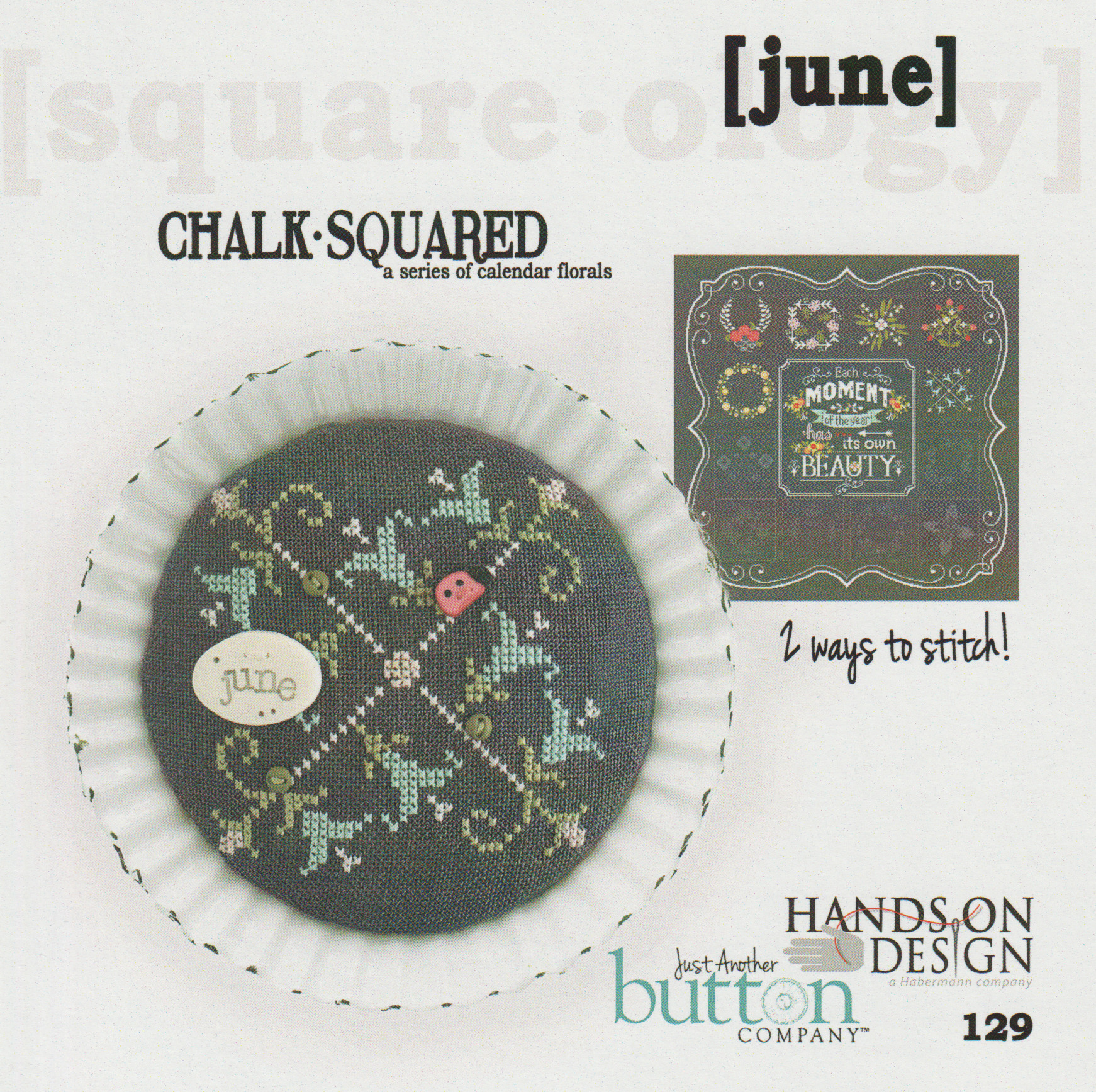 Chalk Squared - June - Cross Stitch Pattern
