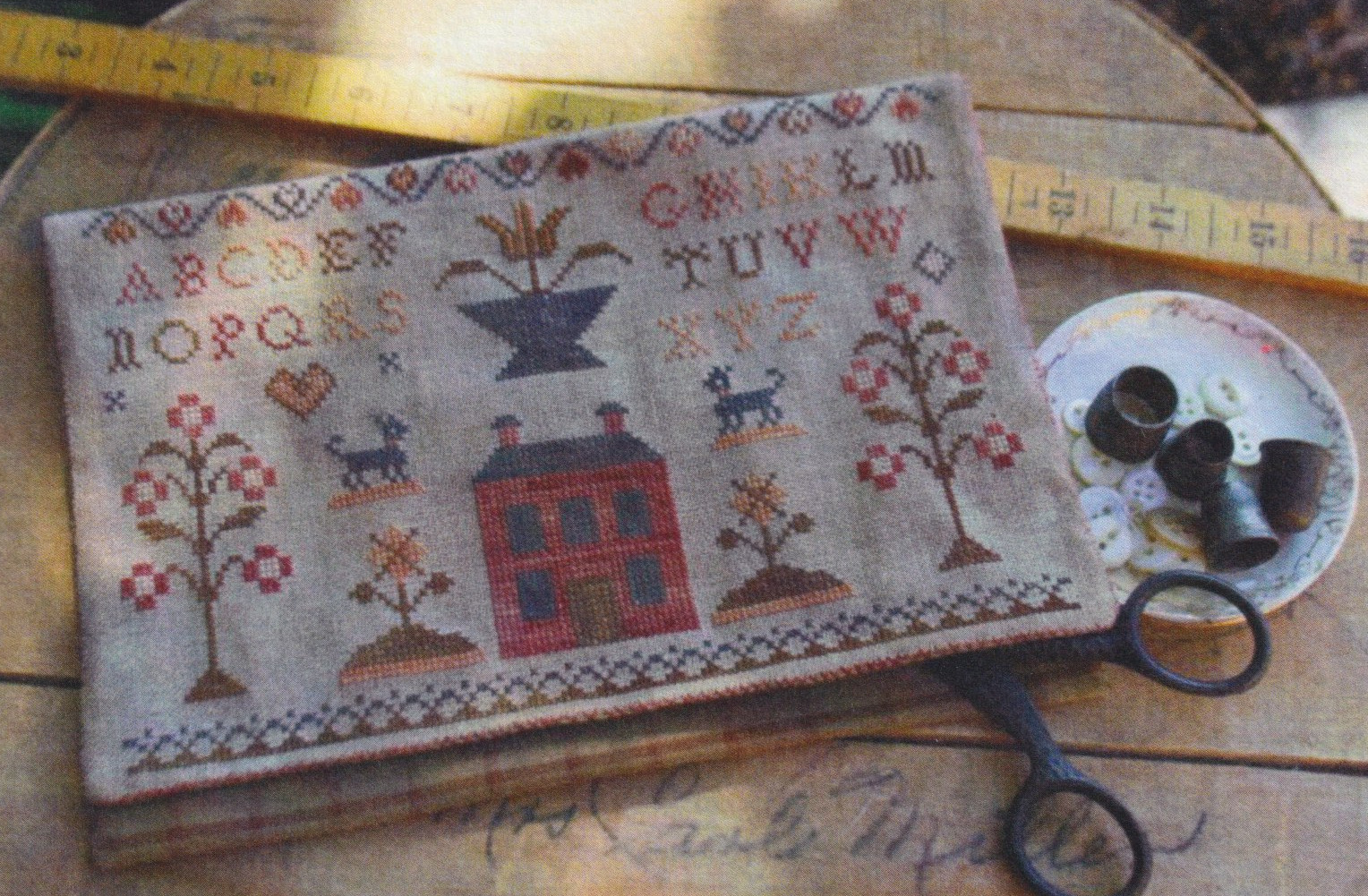 Schoolgirl Sampler Sewing Bag - Cross Stitch Pattern