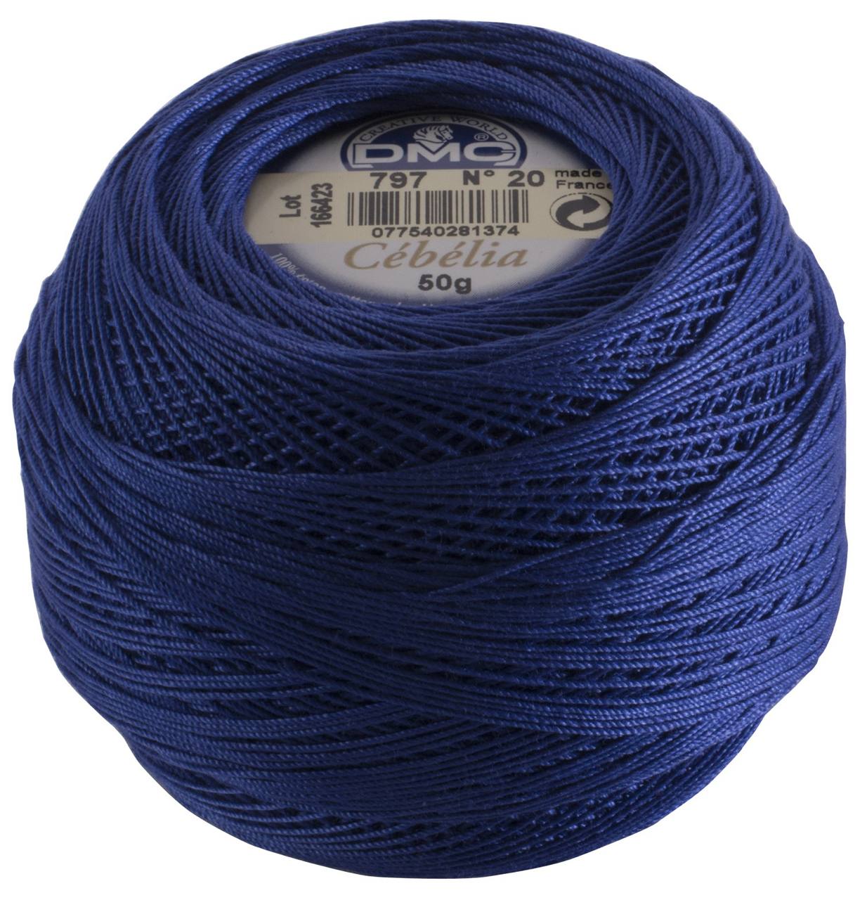 Size 20 Royal Blue DMC Cebelia Crochet Cotton Thread