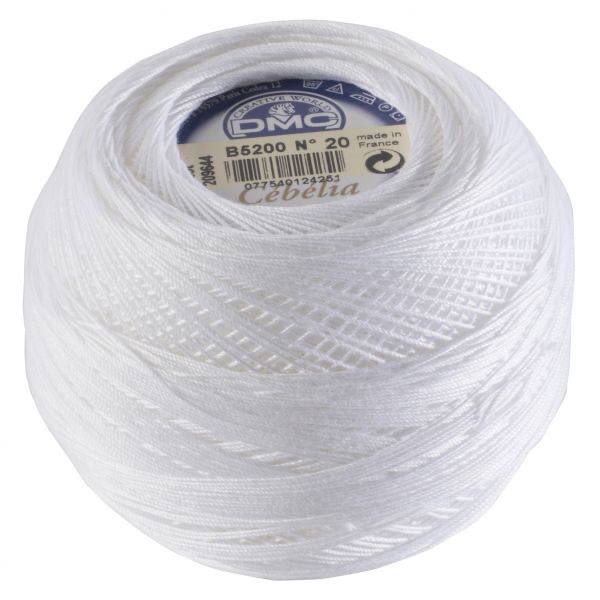 Size 20 Bright White DMC Cebelia Crochet Cotton Thread