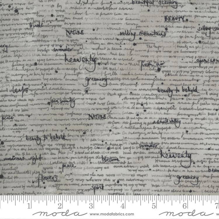 Botanicals Vintage Grey - Notes - Quilt Fabric
