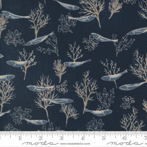 To The Sea Dark Ocean - Shoal - Quilt Fabric